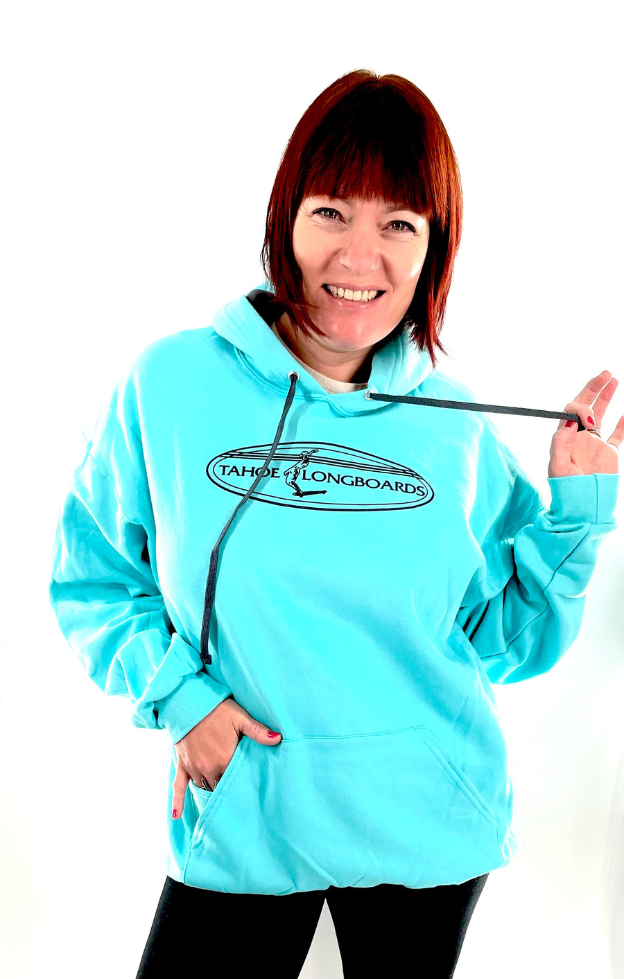 Scuba Blue And Black Classic Hoodie