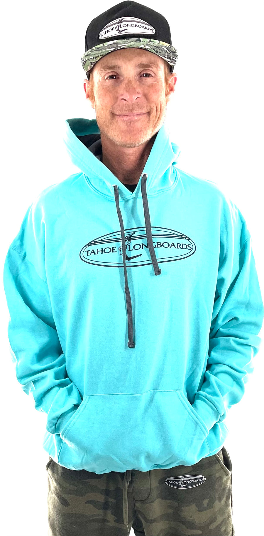 Scuba Blue And Black Classic Hoodie